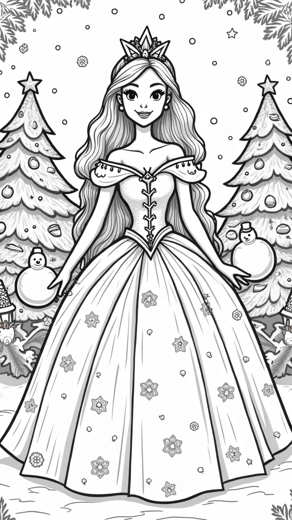 christmas coloring pages princess